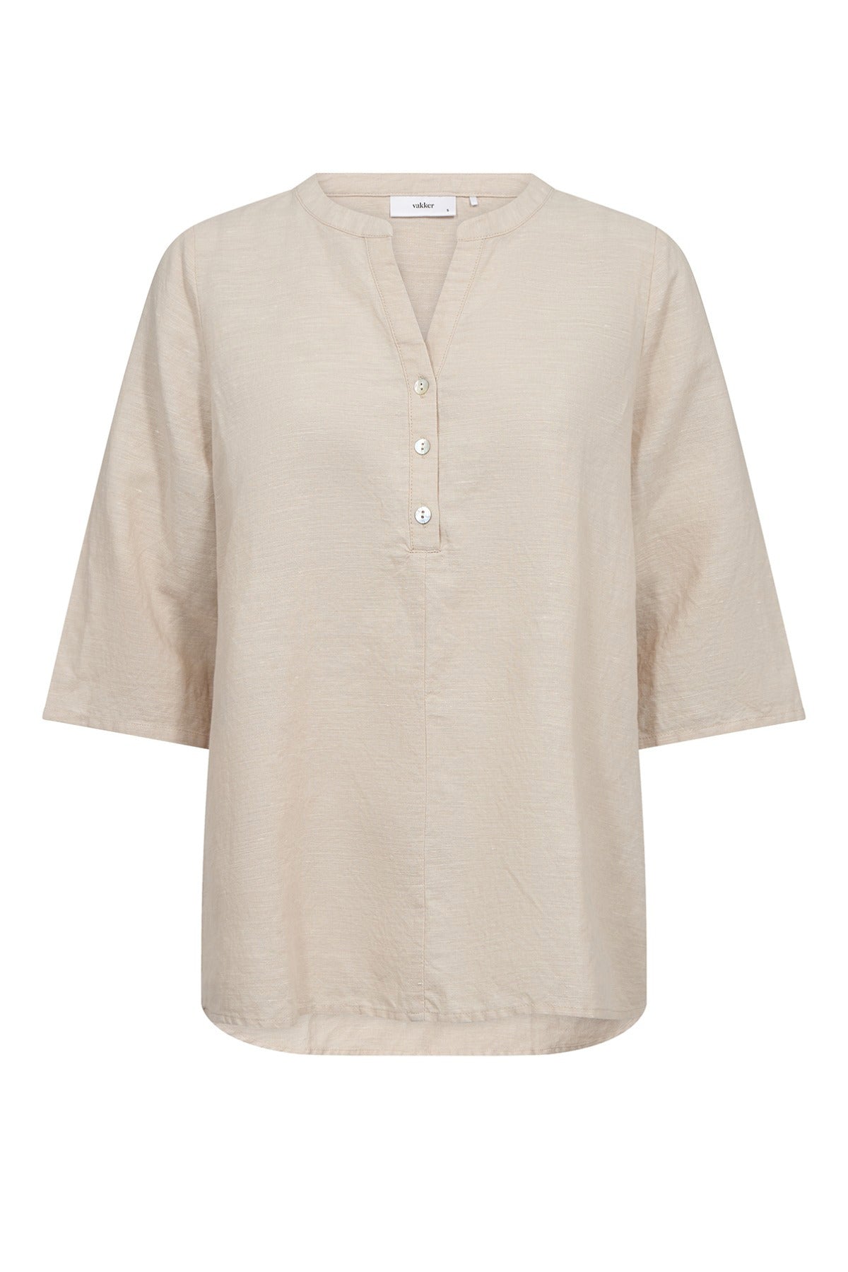 Alora - Hørbluse med trekvartærmer