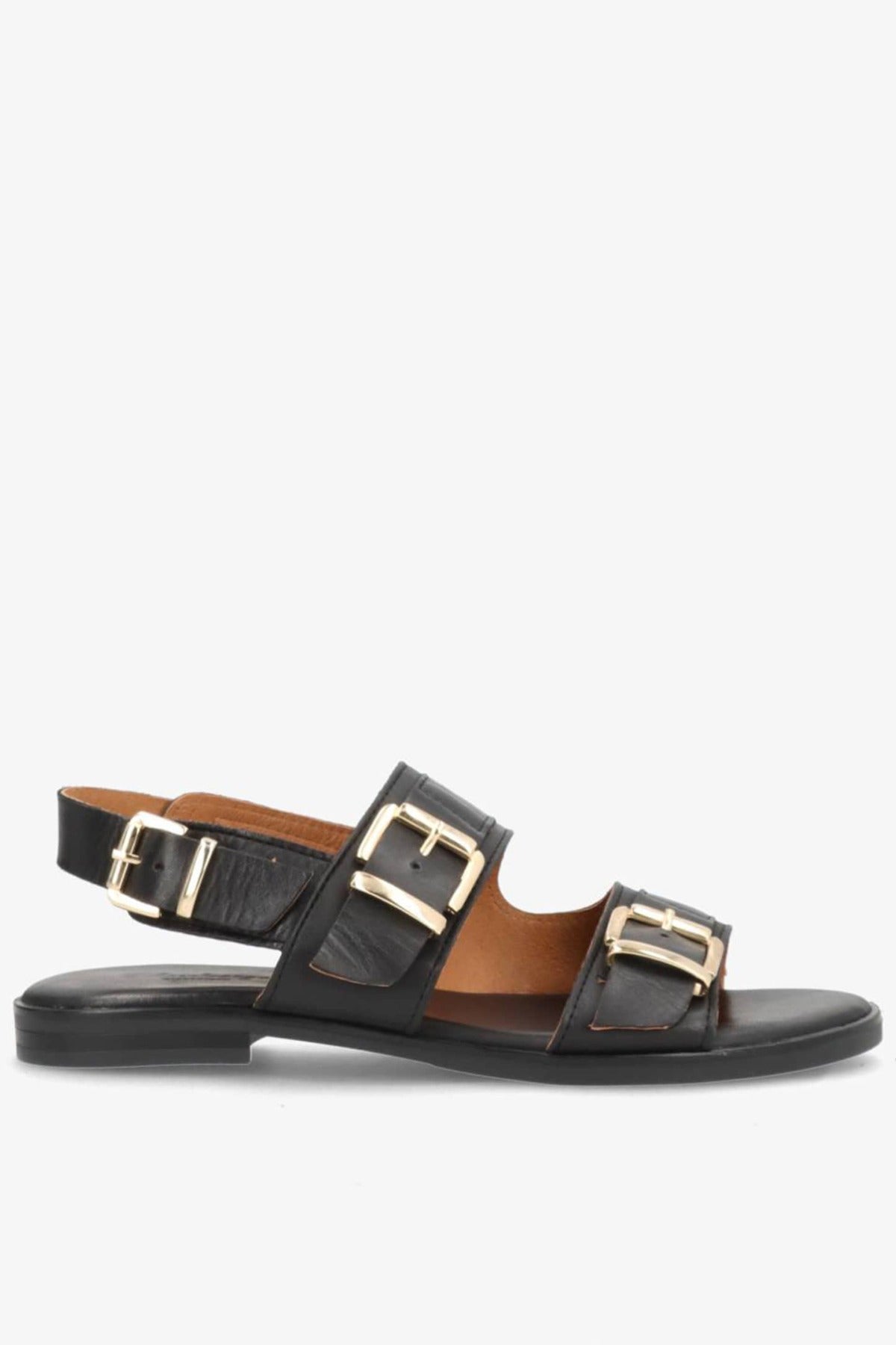 JUNE - Lædersandal med spænder