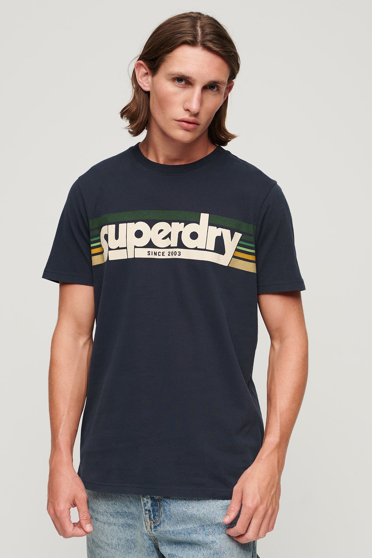 SUPERDRY T-Shirt Terrain Striped Logo