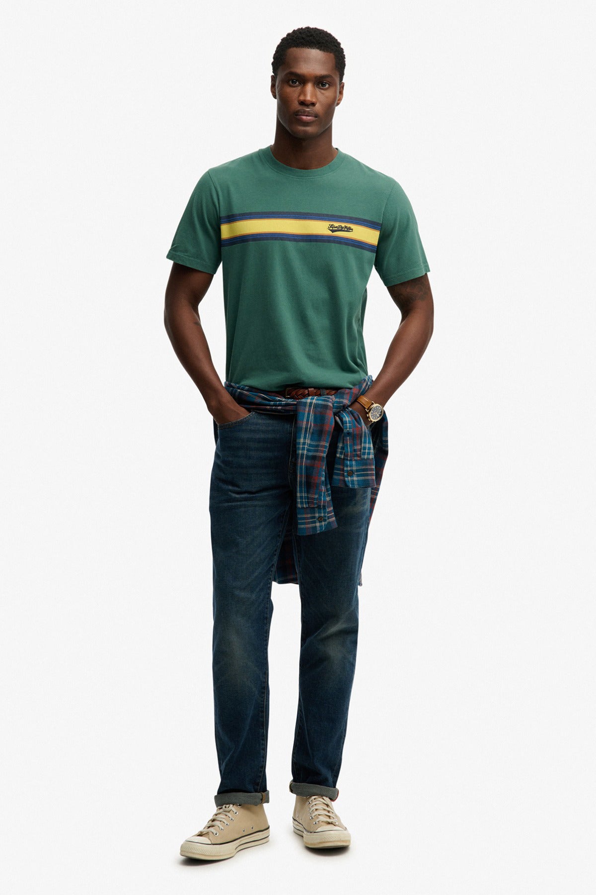 SUPERDRY OUTDOOR STRIPE LOGO RLXD TEE