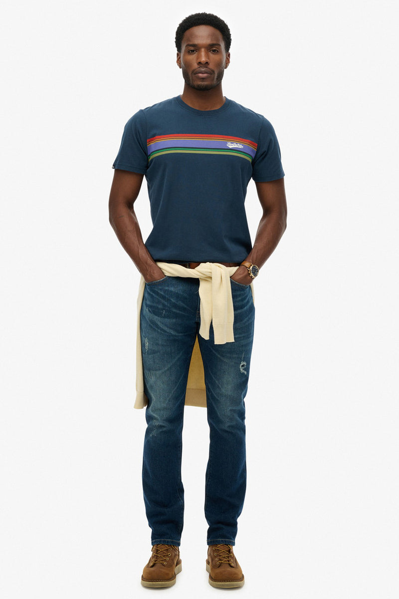 SUPERDRY OUTDOOR STRIPE LOGO RLXD TEE