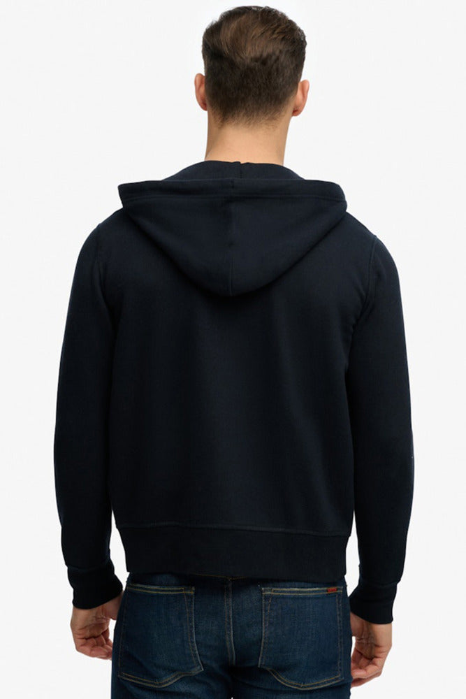 Hættetrøje med lynlås og broderet logo