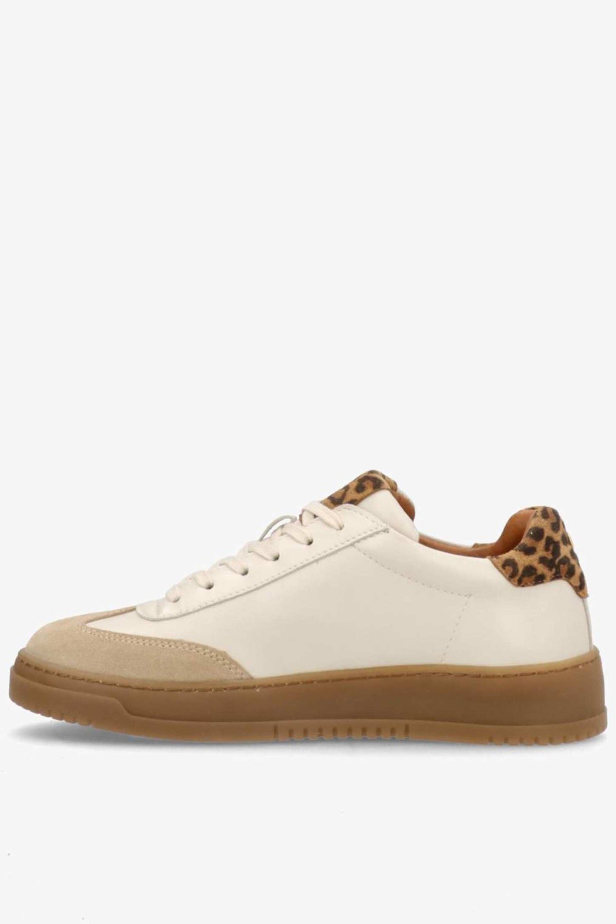 PRIME BEAT LS - Lav læder sneakers med leopard detalje