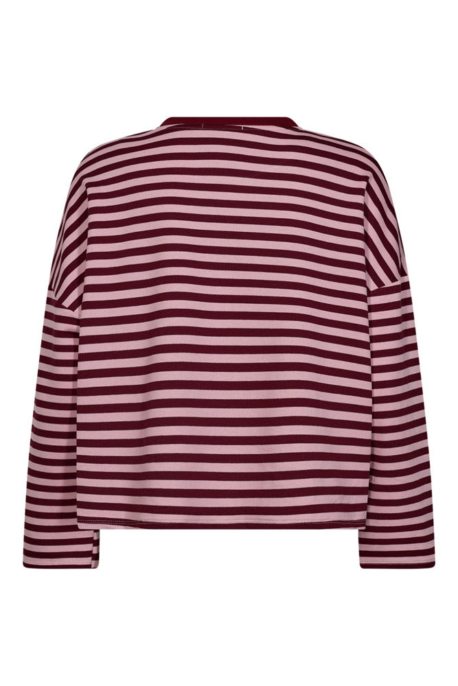 Stribet sweatshirt med hjerte på brystet